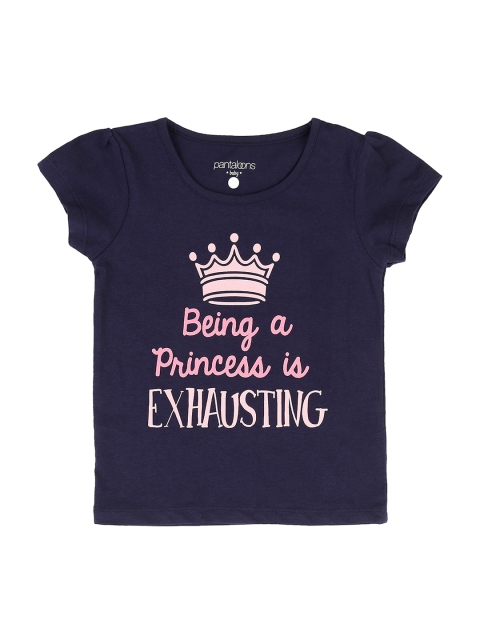 

Pantaloons Baby Girls Navy Blue Printed Round Neck T-shirt