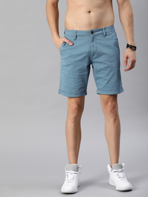 

Roadster Men Blue Solid Regular Fit Regular Shorts