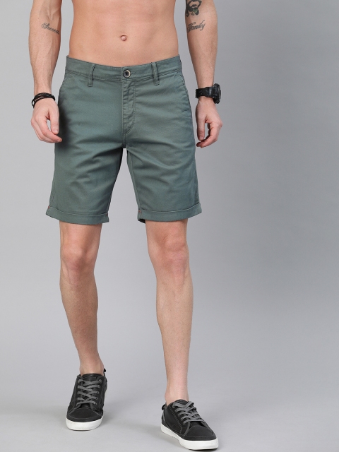 

Roadster Men Green Solid Regular Fit Chino Shorts