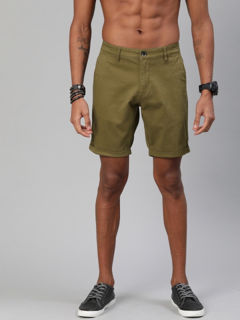 

Roadster Men Khaki Solid Regular Fit Chino Shorts