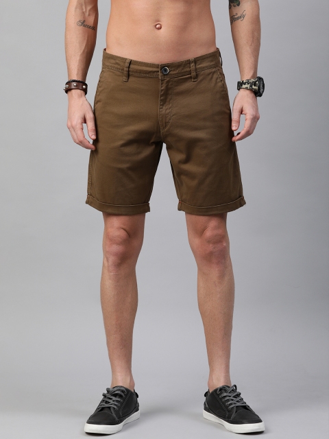 

Roadster Men Brown Solid Regular Fit Shorts