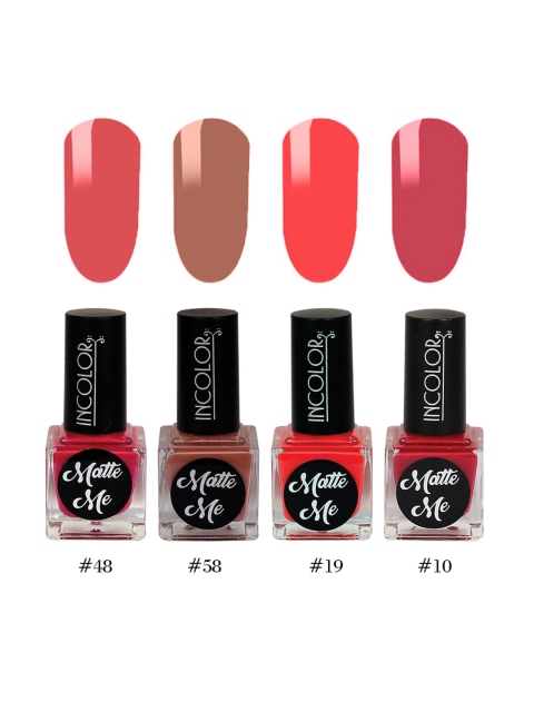 

INCOLOR Multicoloured Set of 4 Matte Me Nail Paint 12 ml each, Multi