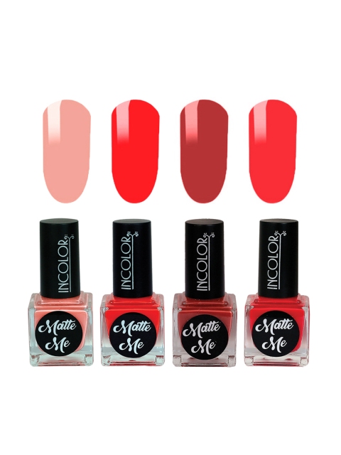 

INCOLOR Pack of 4 Matte Me Nail Paint 12 ml each, Multi