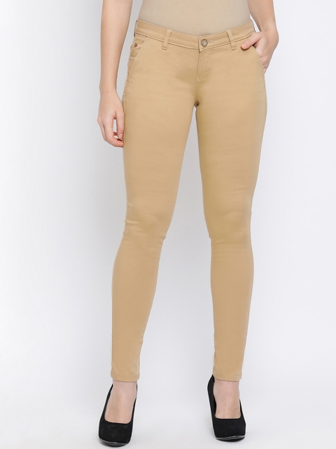 

Crimsoune Club Women Beige Slim Fit Solid Chinos