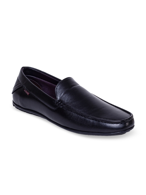 

XESS by iD Men Black Solid Leather Slip-On Formal Loafers