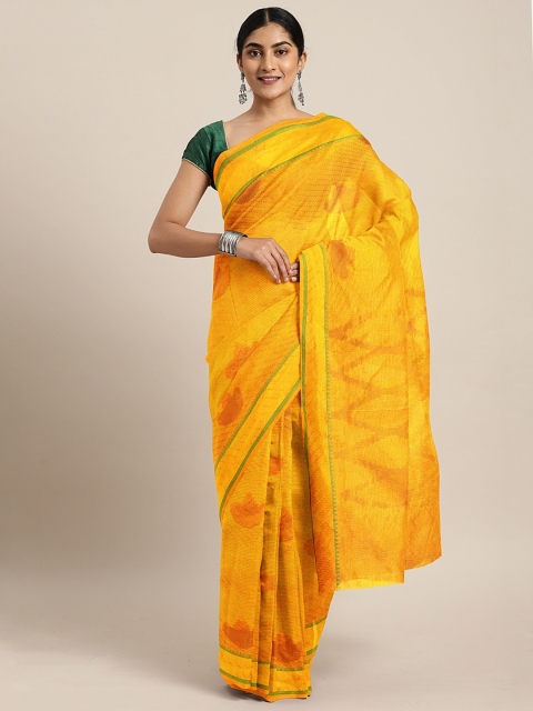 

The Chennai Silks Classicate Yellow Woven Design Organza Saree