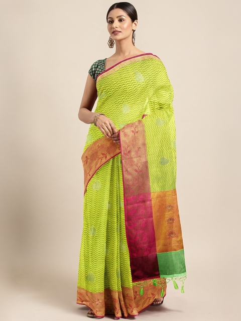 

The Chennai Silks Green Organza Woven Design Banarasi Saree