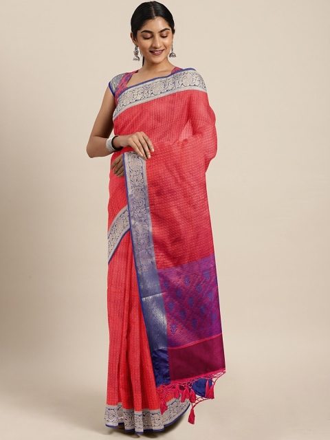 

The Chennai Silks Coral Organza Woven Design Banarasi Saree