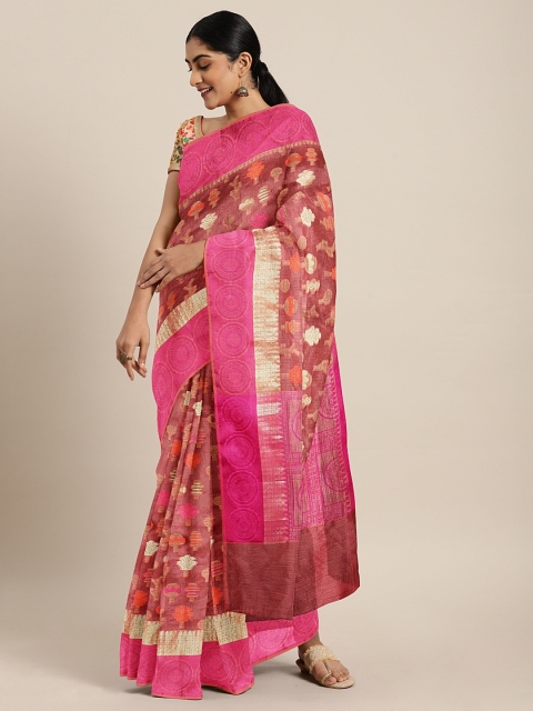 

The Chennai Silks Pink Supernet Woven Design Kota Saree