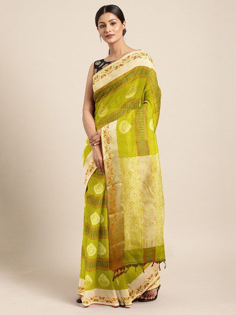 

The Chennai Silks Green Woven Design Silk Cotton Saree