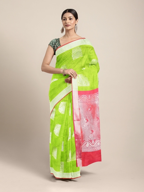 

The Chennai Silks Green Woven Design Silk Cotton Saree