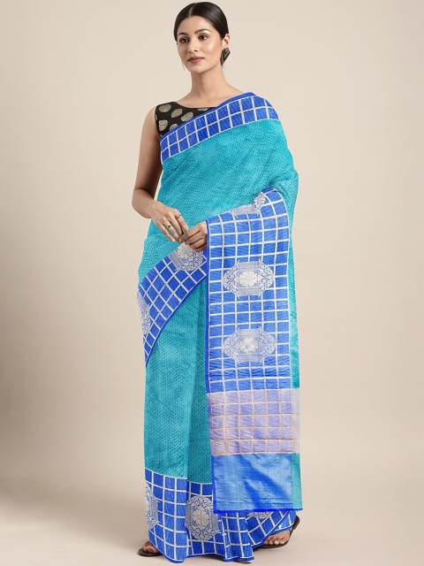 

The Chennai Silks Classicate Blue Organza Woven Design Banarasi Saree