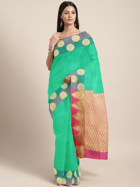 

The Chennai Silks Classicate Green Woven Design Silk Cotton Saree