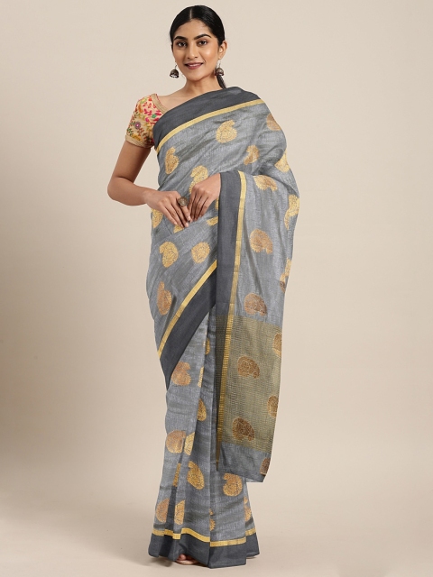 

The Chennai Silks Classicate Grey Printed Viscose Rayon Saree