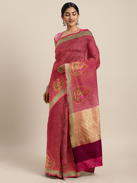 

The Chennai Silks Rust Organza Woven Design Banarasi Saree