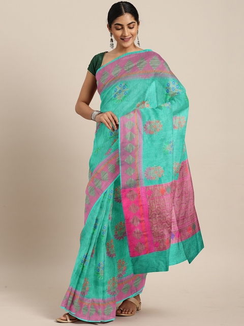 

The Chennai Silks Green & Pink Supernet Woven Design Kota Saree