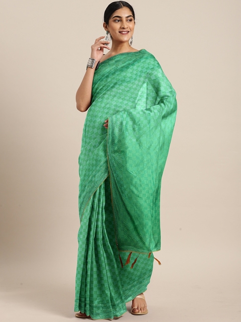 

The Chennai Silks Green Woven Design Poly Crepe Saree