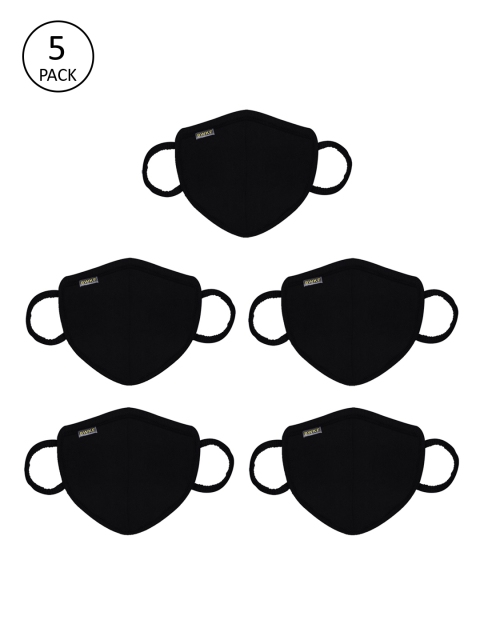 

Bewakoof Men 5 Pcs Black 2 Ply Reusable Anti Pollution Protective Cloth Masks