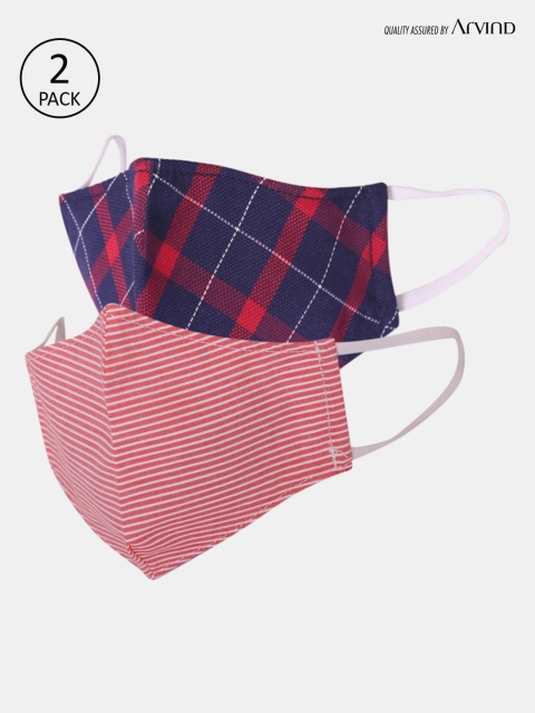 

Cherokee Kids 2 Pcs Printed 3 Ply Anti-Dust Reusable Protective Outdoor Masks, Navy blue