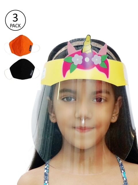 

DChica Girls Set of 3 Assorted Princess Shield with Visor & 2-Ply Mask