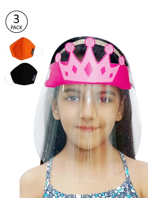

DChica Girls Set of Assorted Princess Face Shield & Two 2-Ply Masks