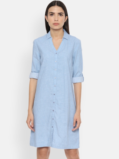 

Allen Solly Woman Women Blue Solid Shirt Dress