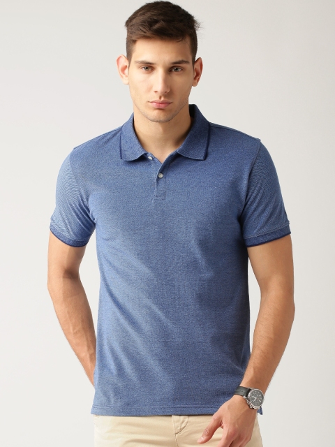 

ETHER Blue Polo Pure Cotton T-shirt