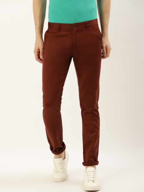 

Blackberrys Men Brown Slim Fit Solid Regular Trousers