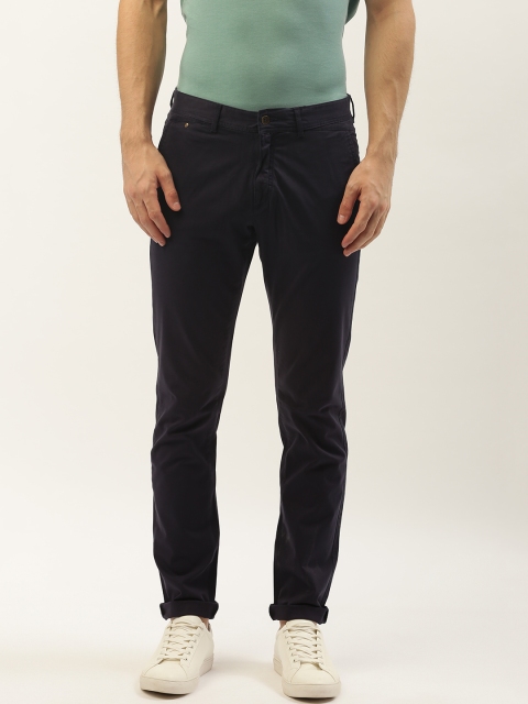 

Blackberrys Men Navy Blue Roger Sharp Roger Slim Fit Solid Regular Trousers