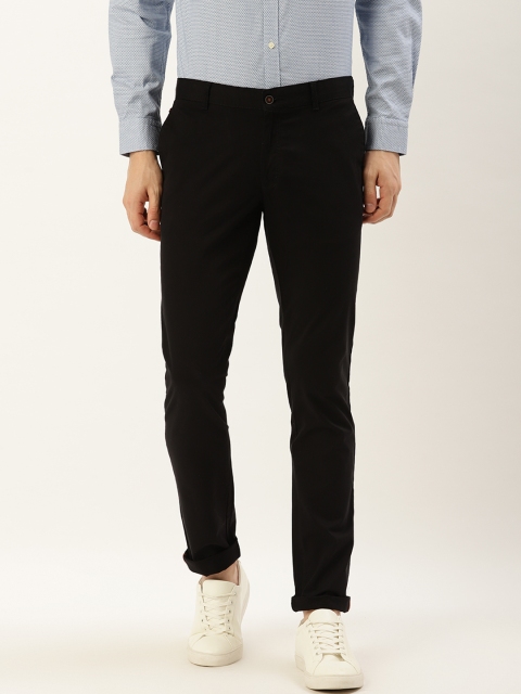 

Blackberrys Men Black Slim Fit Solid Regular Trousers