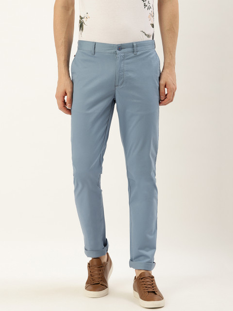

Blackberrys Men Blue Sharp Regular Fit Solid Regular Trousers