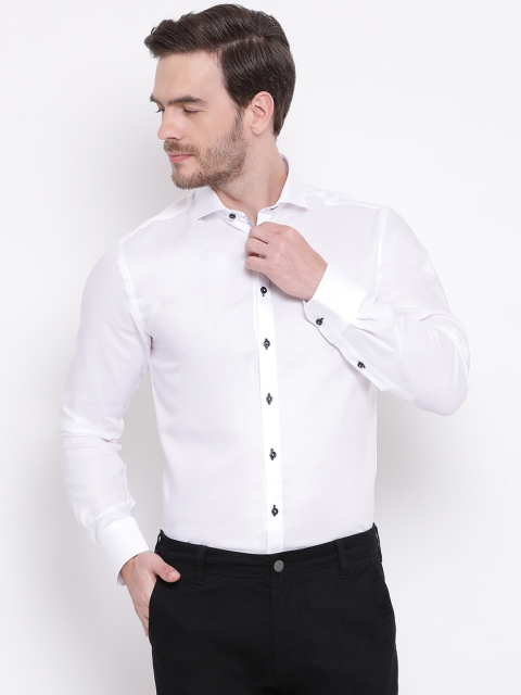 

Bruun & Stengade Men White Slim Fit Solid Casual Shirt