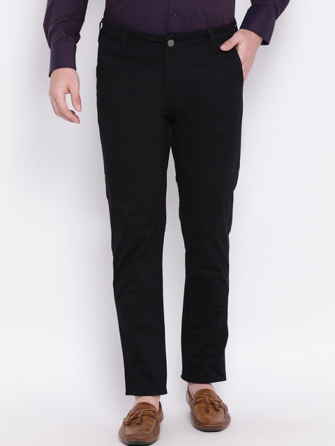 

Bruun & Stengade Men Black Slim Fit Solid Regular Trousers