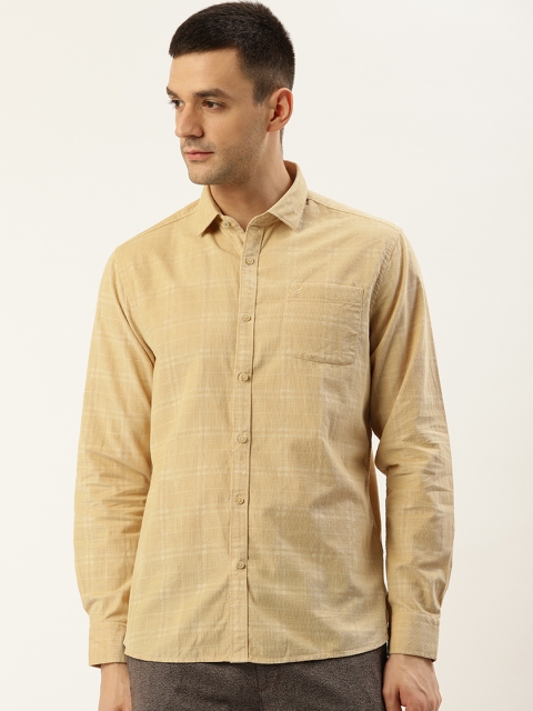 

Blackberrys Men Beige Slim Fit Checked Casual Shirt