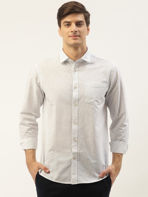 

Blackberrys Men White & Blue India Slim Fit Printed Casual Shirt