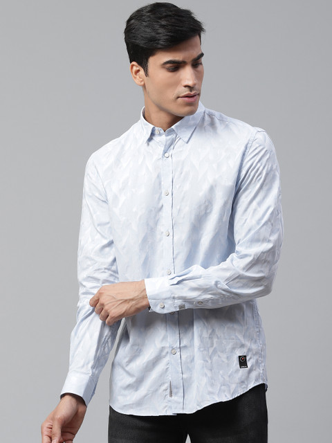 

Blackberrys Men Blue Slim Fit Printed Casual Shirt