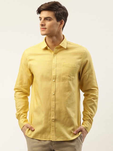 

Blackberrys Men Yellow Slim Fit Solid Casual Shirt