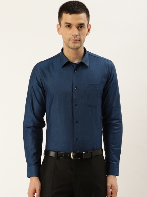 

Blackberrys Men Navy Blue Slim Fit Solid Formal Shirt