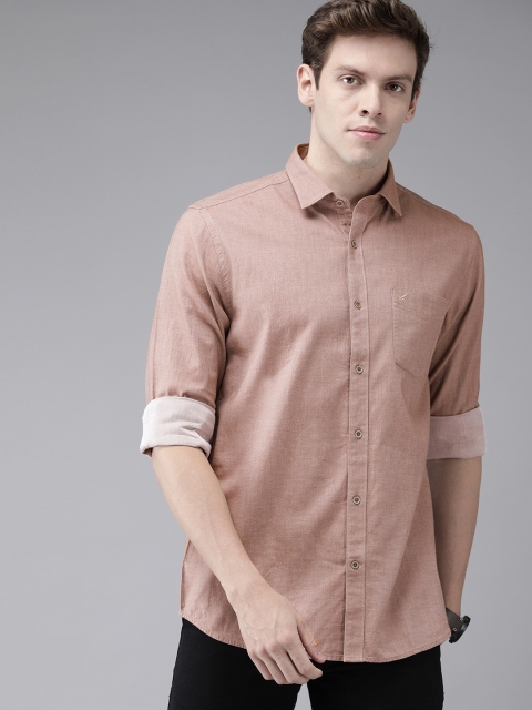 

Blackberrys Men Brown Slim Fit Solid Casual Shirt