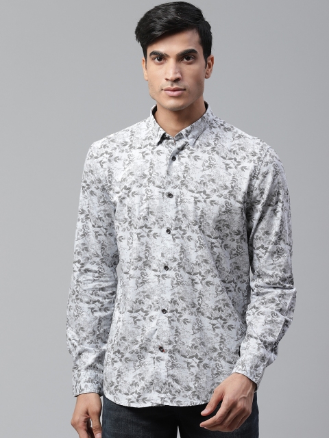 

Blackberrys Men Grey Slim Fit Printed Casual Shirt