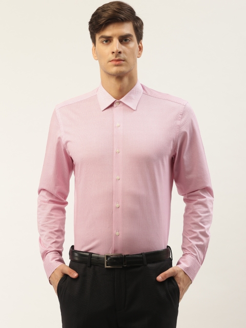 

Blackberrys Men Pink Slim Fit Self Design Formal Shirt