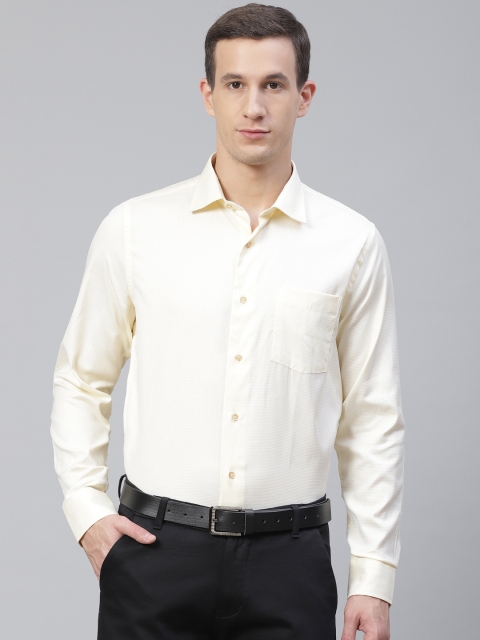 

Blackberrys Men Yellow Slim Fit Textured Formal Shirt