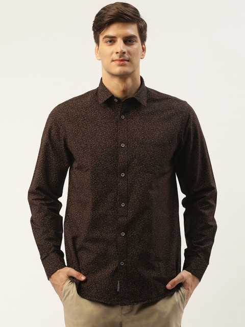 

Blackberrys Men Brown India Slim Fit Printed Casual Shirt