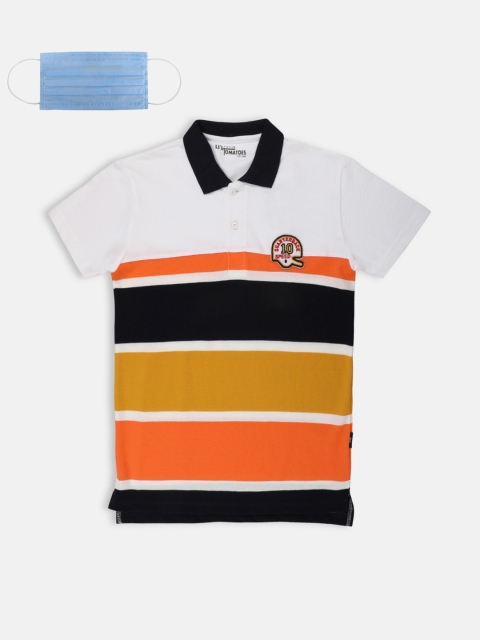 

Lil Tomatoes Boys Orange Striped Polo Collar T-shirt