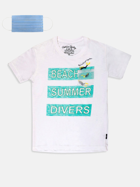 

Lil Tomatoes Boys White Printed Round Neck T-shirt