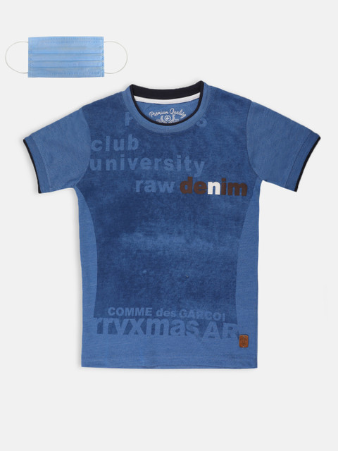 

Lil Tomatoes Boys Blue Printed Round Neck T-shirt