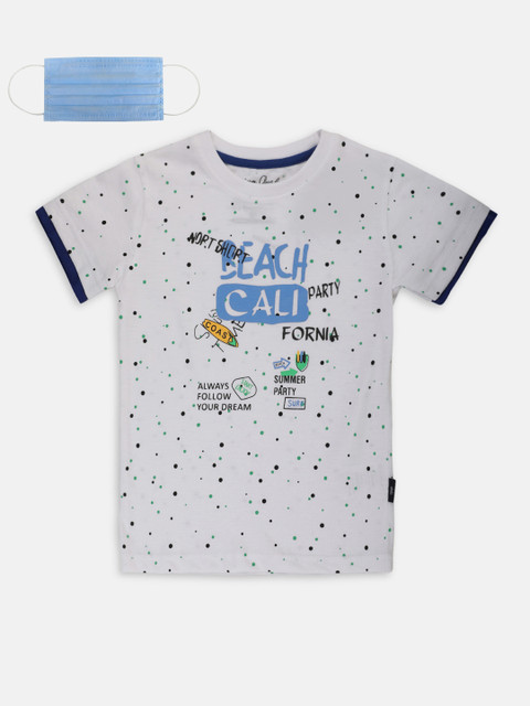 

Lil Tomatoes Boys White Printed Round Neck T-shirt
