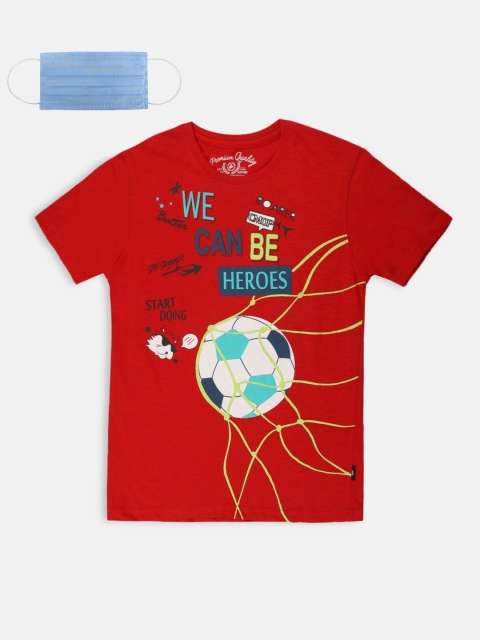

Lil Tomatoes Boys Red Printed Round Neck T-shirt