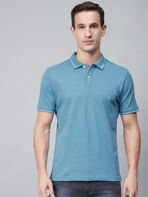 

Blackberrys Men Blue Solid Polo Collar T-shirt