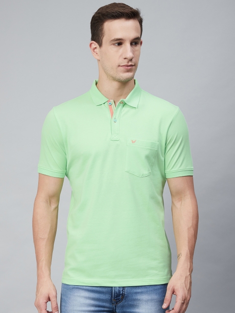 

Blackberrys Men Green Solid Polo Collar T-shirt